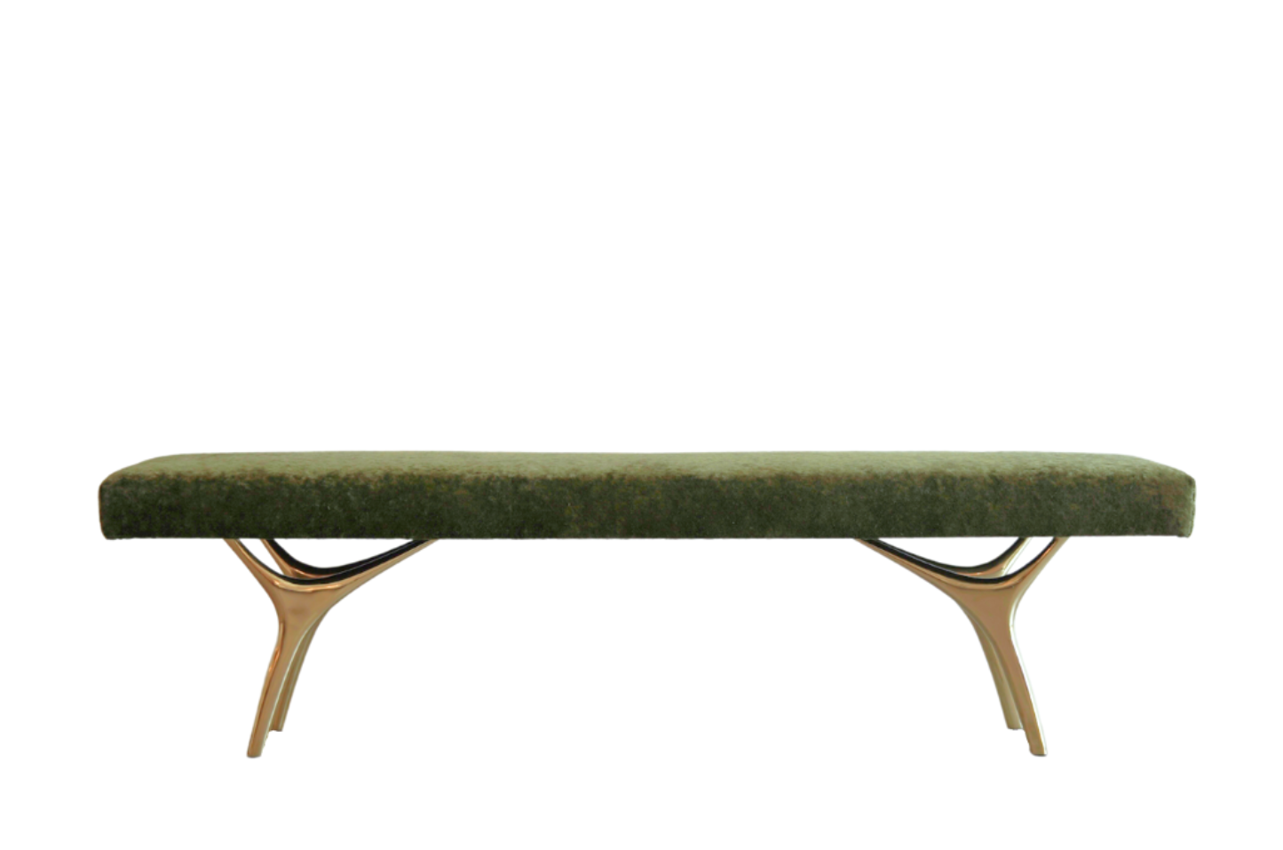 Crescent Bench Series 72 in Polished Brass