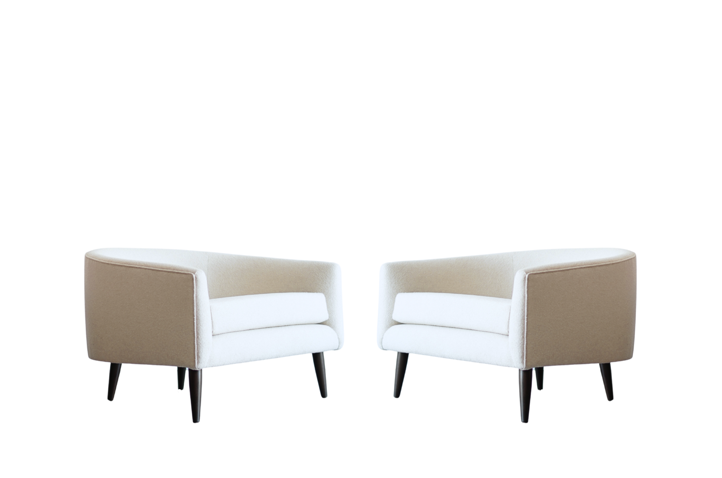 MCM Low Profile Barrel Back Lounge Chairs, C. 1950s