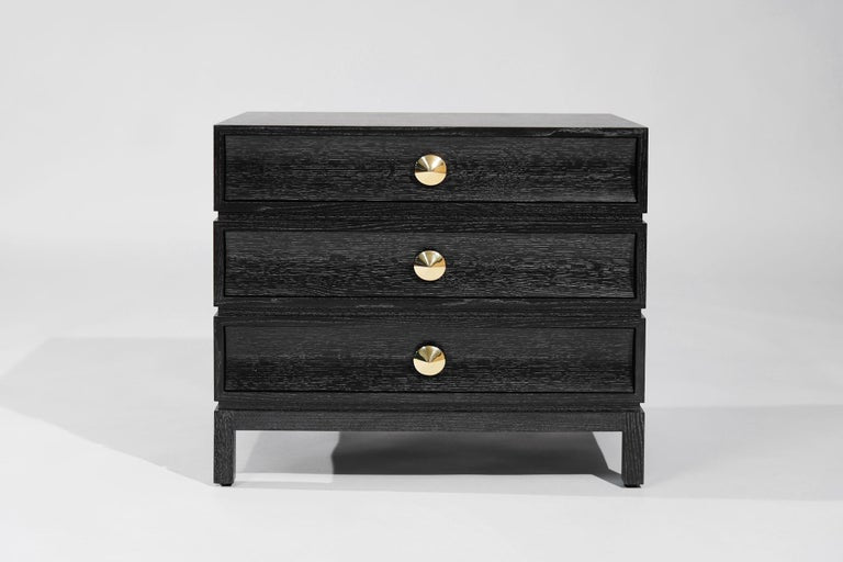 Stacked Bedside Table in Black Ceruse