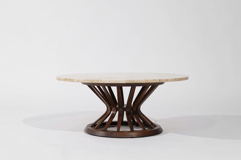 Sheaf of Wheat Travertine Top Coffee Table by Edward Wormley, C. 1950s