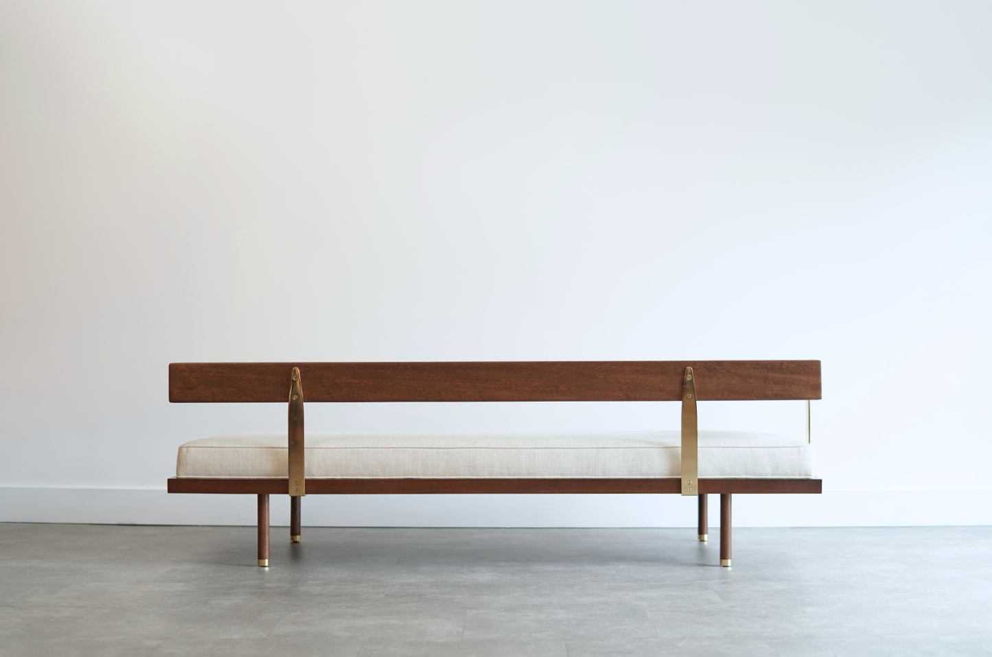 Mahogany and Brass Daybed by Harvey Probber, C. 1950s