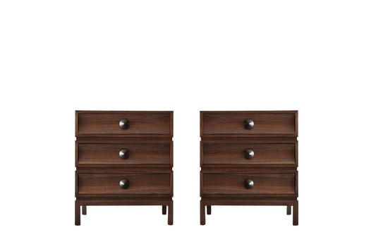 Stacked Nightstands in Dark Walnut