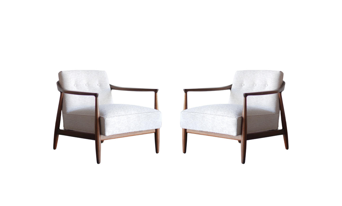 Set of Walnut Lounge Chairs by Erwin Lambeth, C. 1950s