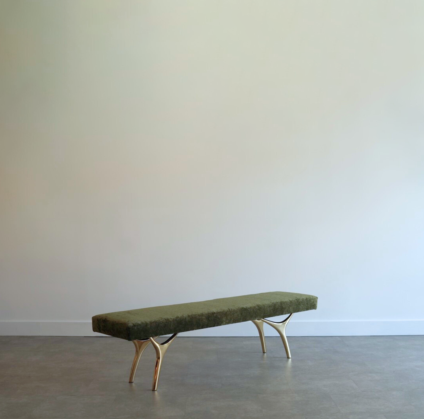 Crescent Bench Series 72 in Polished Brass