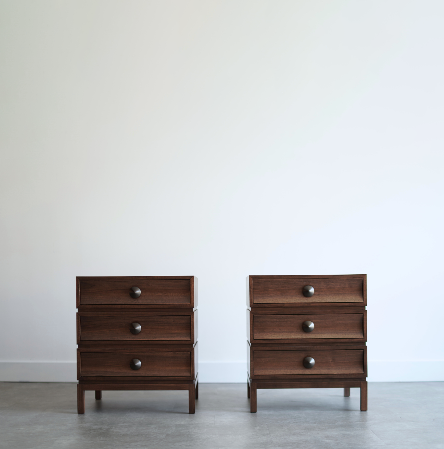 Stacked Nightstands in Dark Walnut