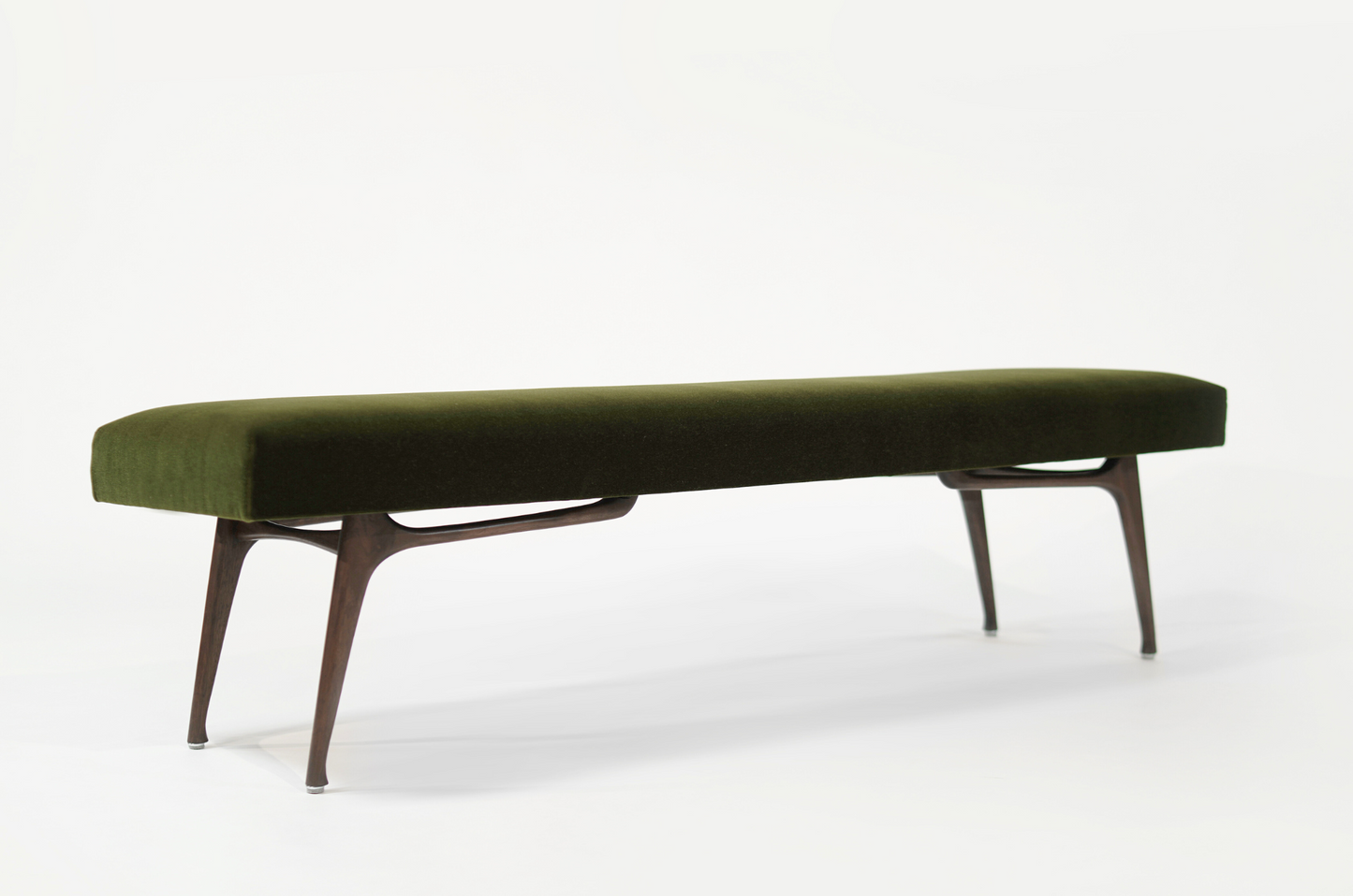 Sculptural ICO Bench Series 72 in Dark Walnut
