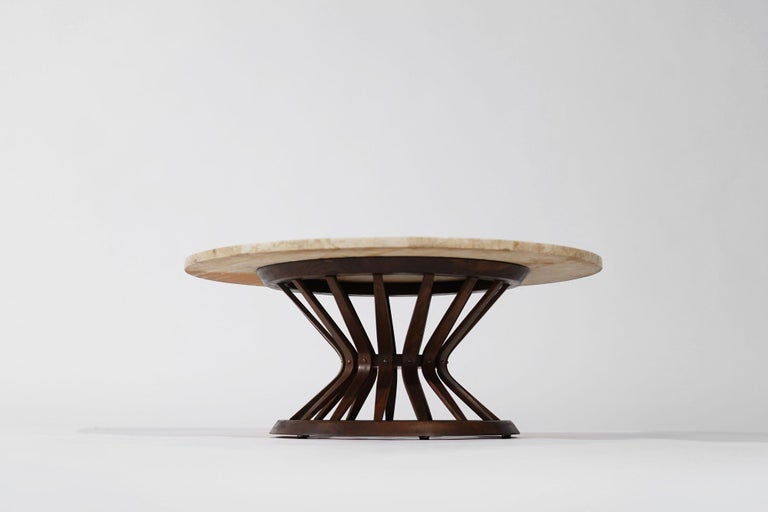 Sheaf of Wheat Travertine Top Coffee Table by Edward Wormley, C. 1950s