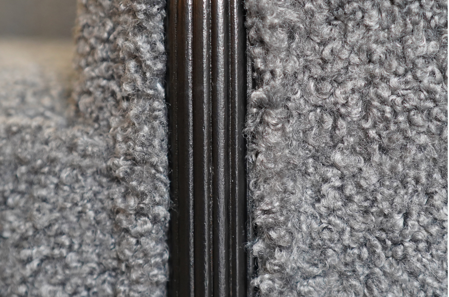 Scandinavian Cabinetmaker Loveseat in Charcoal Bouclé, Sweden, C. 1940s