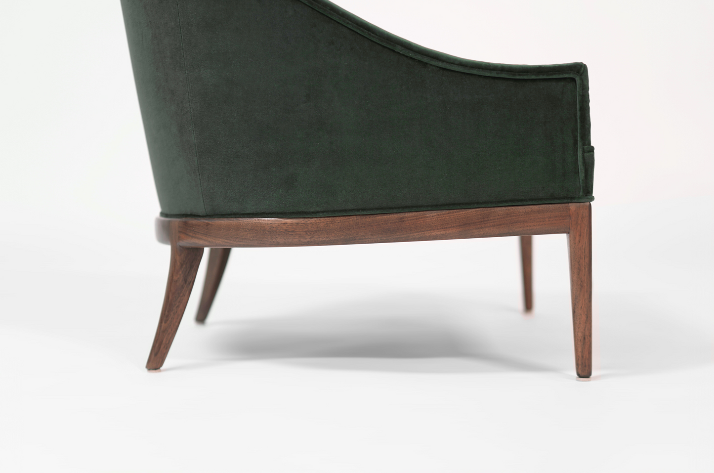 Mid-Century Modern Lounge Chairs in Emerald Velvet, C. 1950s
