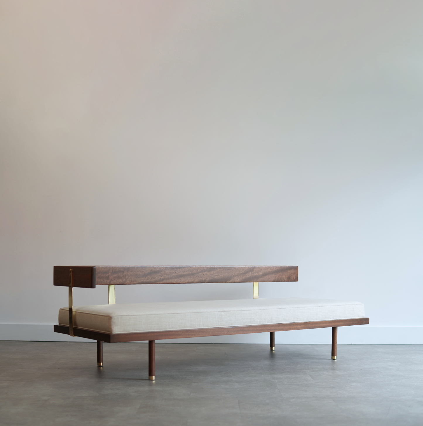 Mahogany and Brass Daybed by Harvey Probber, C. 1950s