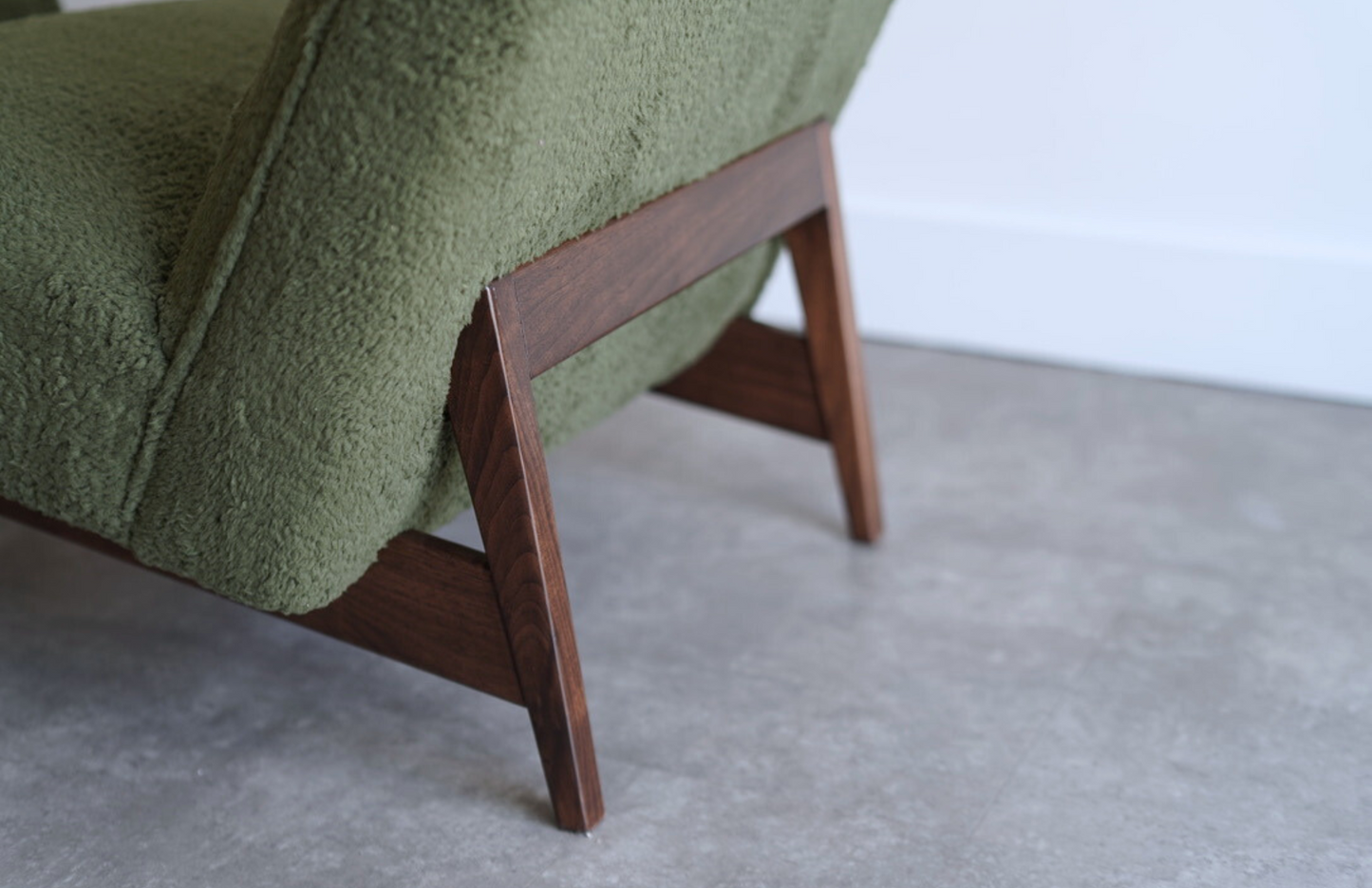 Set of Slipper Chairs by Jens Risom in Teddy Wool , C. 1950s