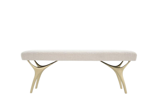 Crescent Bench Series 48 in Brushed Brass