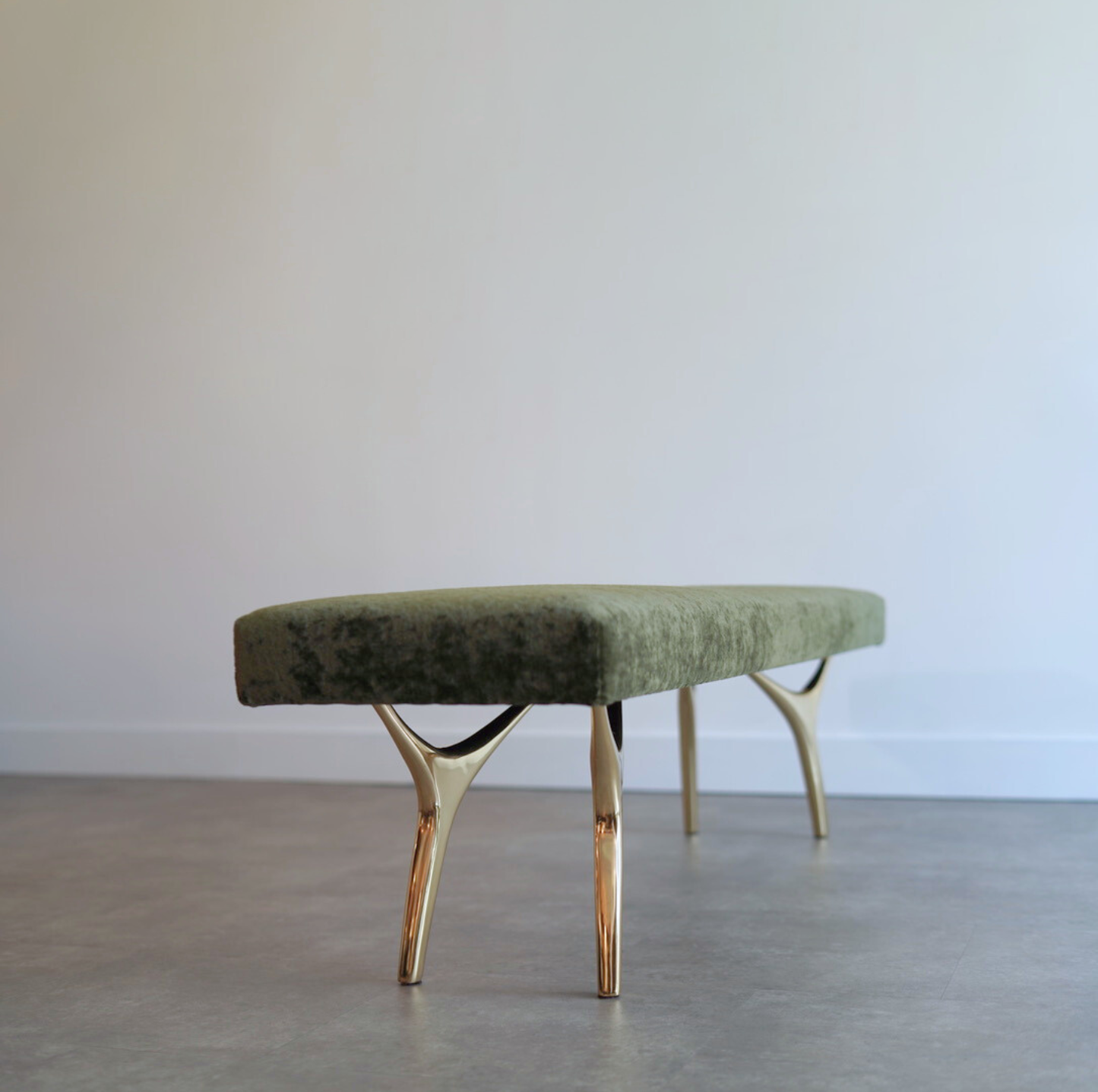 Crescent Bench Series 72 in Polished Brass