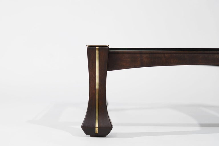Luciano Frigerio Mahogany and Brass "Ussaro" Coffee Table, C. 1970s