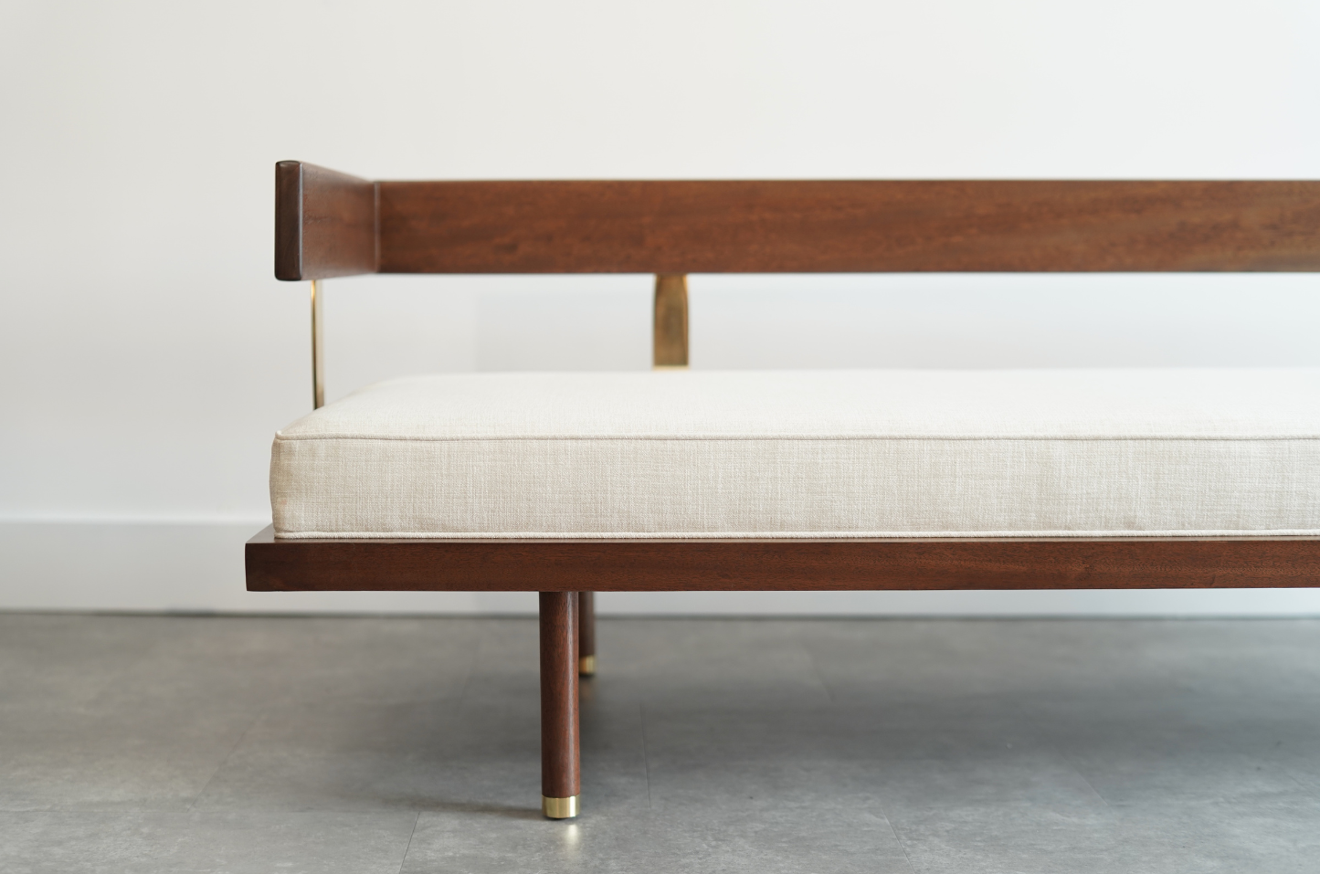 Mahogany and Brass Daybed by Harvey Probber, C. 1950s