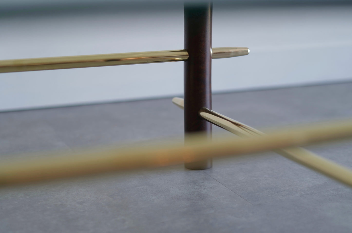 Vintage Mahogany and Brass Coffee Table, C. 1950s