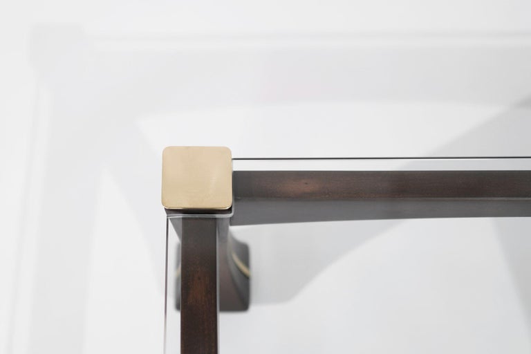 Luciano Frigerio Mahogany and Brass "Ussaro" Coffee Table, C. 1970s