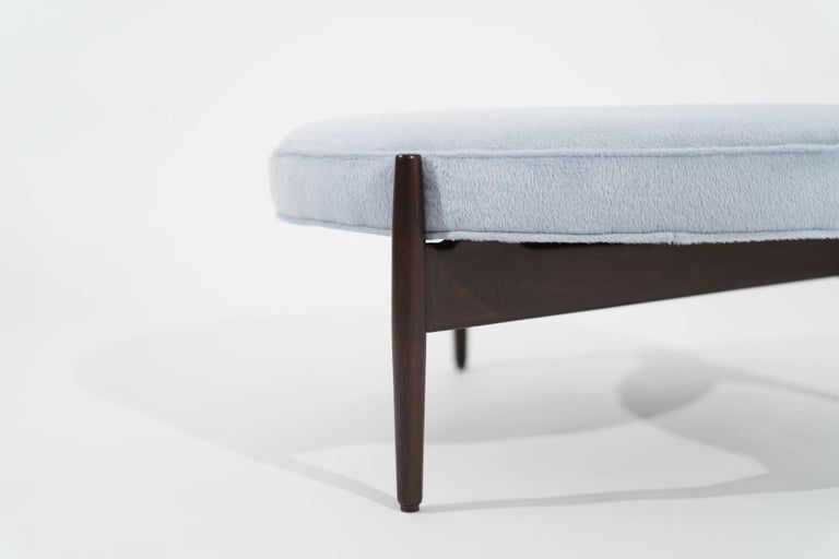 Jens Risom Ottoman in Light Blue Mohair, C. 1960s