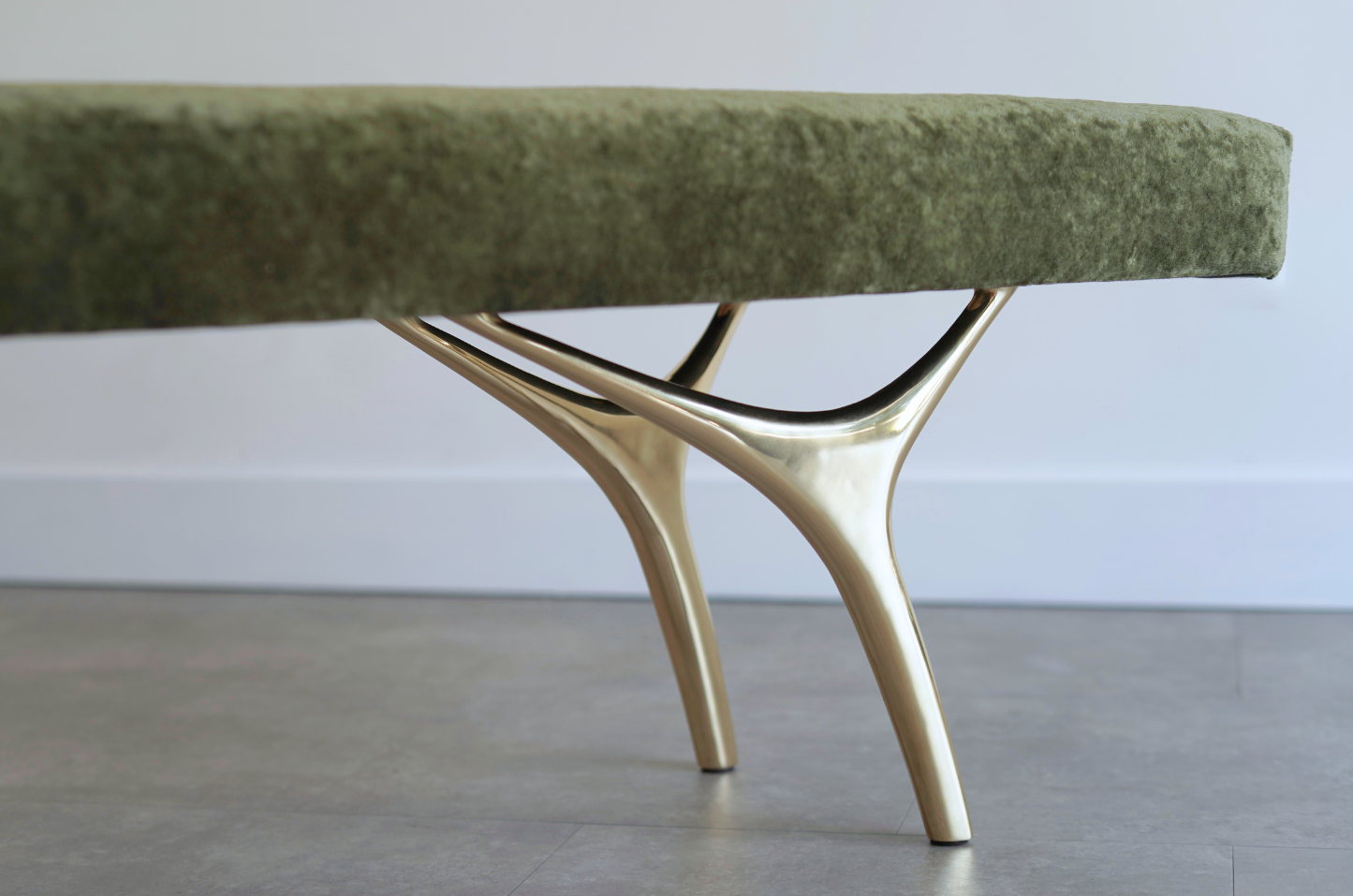 Crescent Bench Series 72 in Polished Brass