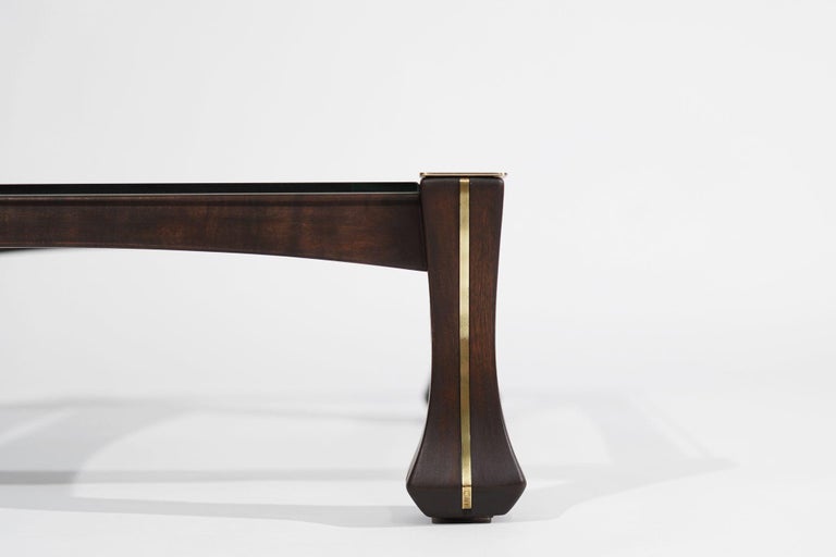 Luciano Frigerio Mahogany and Brass "Ussaro" Coffee Table, C. 1970s