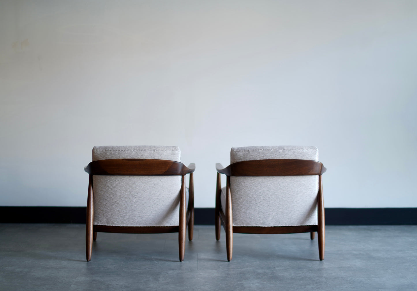 Set of Walnut Lounge Chairs by Erwin Lambeth, C. 1950s