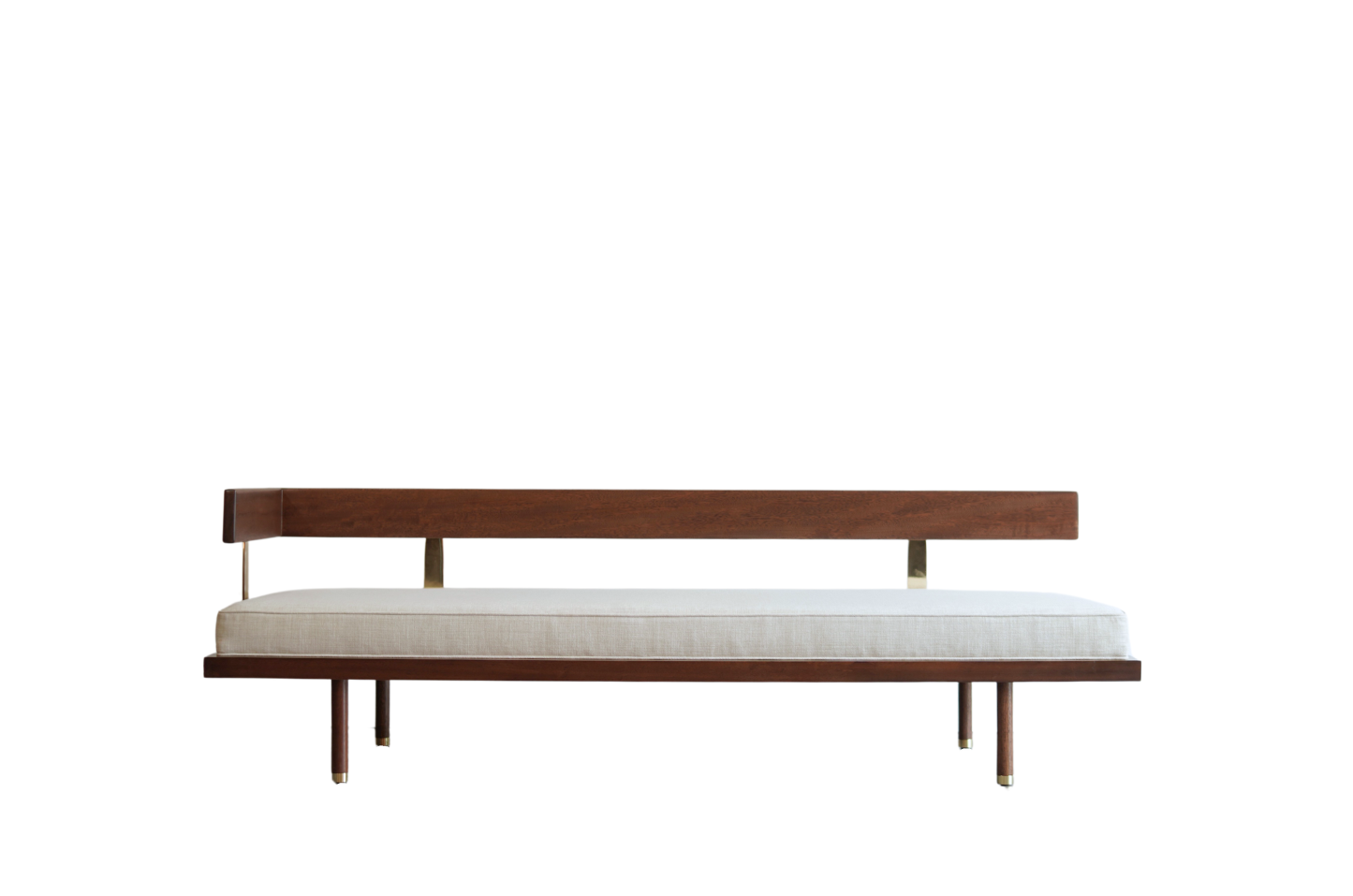 Mahogany and Brass Daybed by Harvey Probber, C. 1950s