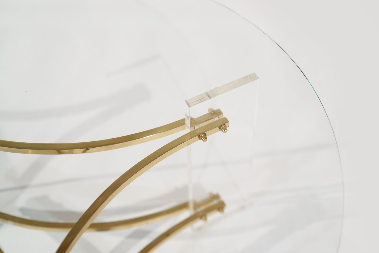 Lucite and Brass Coffee Table by Charles Hollis-Jones, C. 1970s