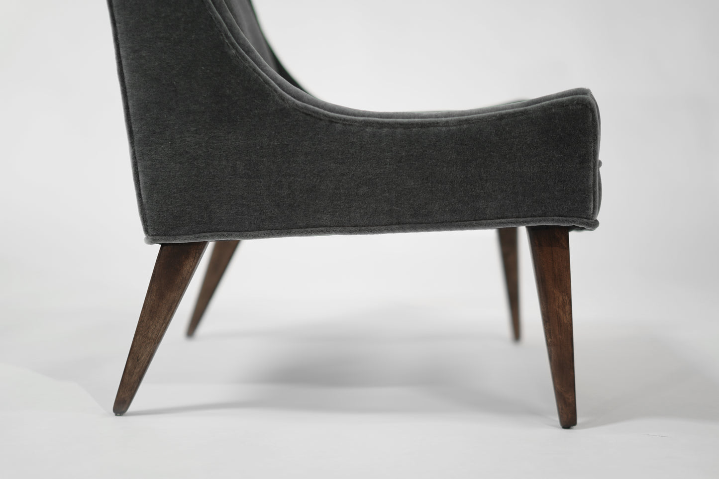 Set of Slipper Chairs by Selig in Plush Mohair, C. 1950s