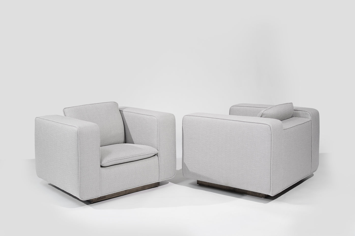 Italian Lounge Chairs in Grey Linen, C. 1950s