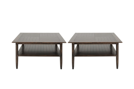 Set of Mid-Century Oak Coffee Tables in Espresso, C. 1950s