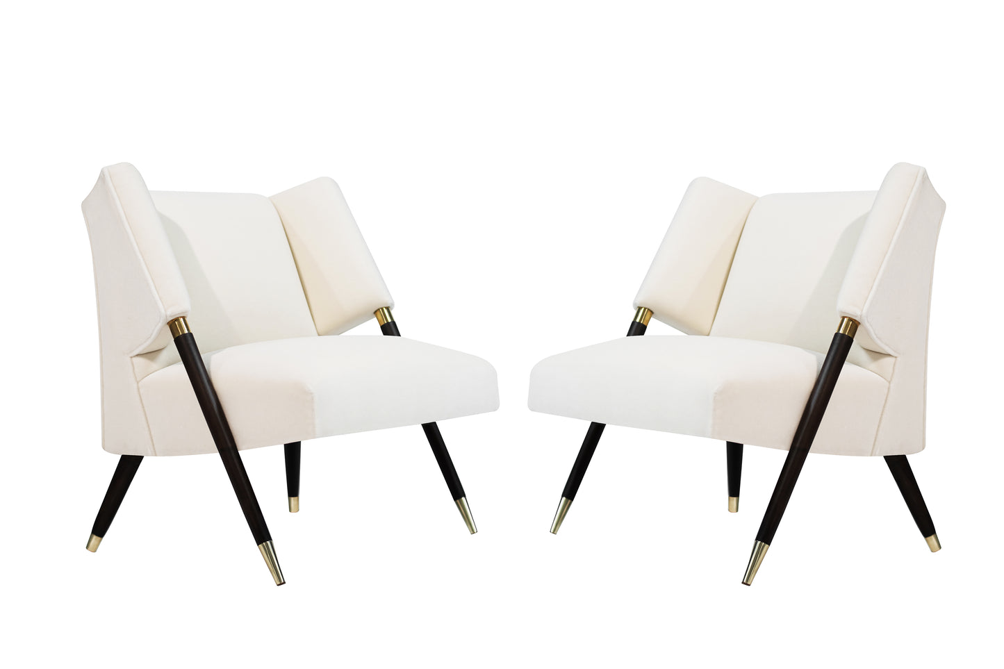 Set of Lounge Chairs by Karpen of California in Mohair, C. 1950s