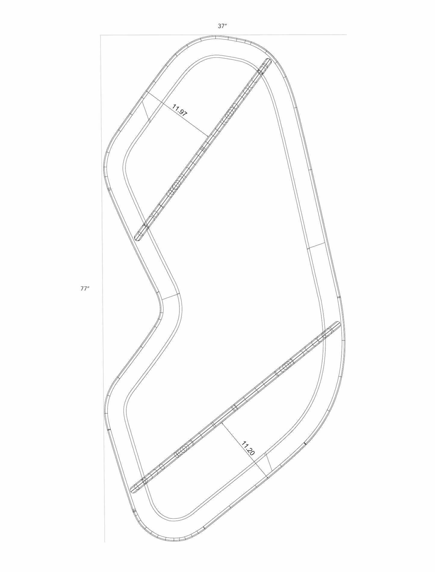 Contour Coffee Table in White Oak