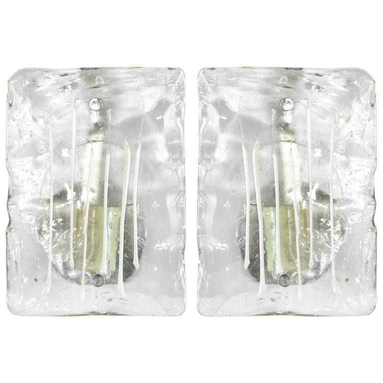 Murano Glass Ice Drip Sconces, Austria, 1960s