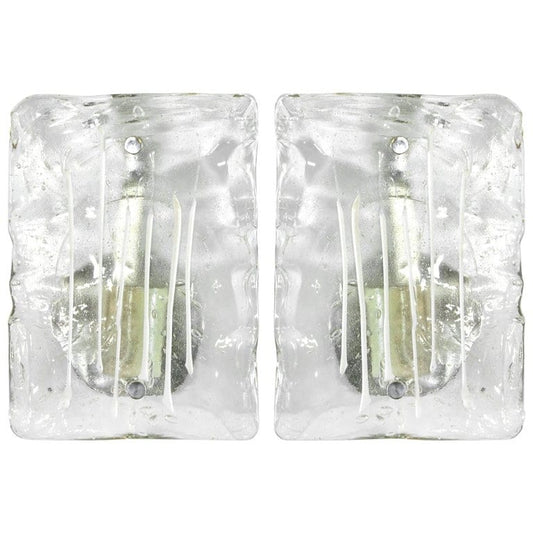 Murano Glass Ice Drip Sconces, Austria, 1960s