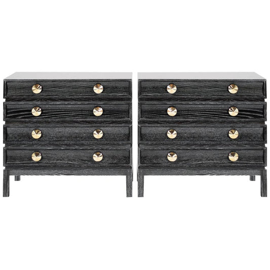Stacked Bedside Tables in Black Ceruse