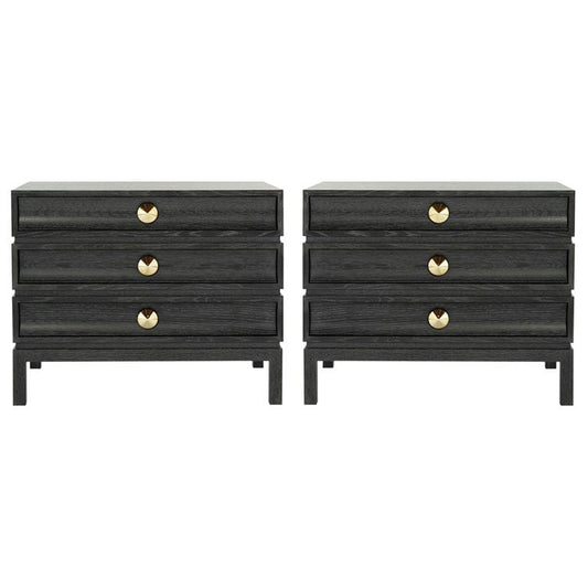 Stacked End Tables in Black Ceruse