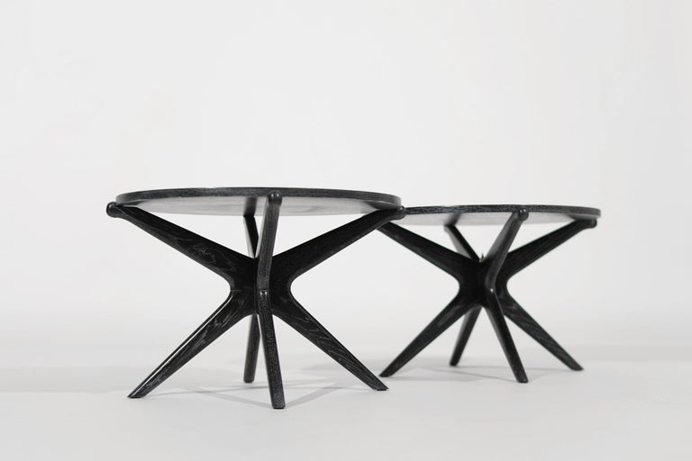 Set of Gazelle End Tables in Limed Oak