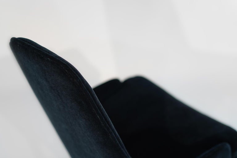 Set of Slipper Chairs by Adrian Pearsall in Navy Mohair, 1950s