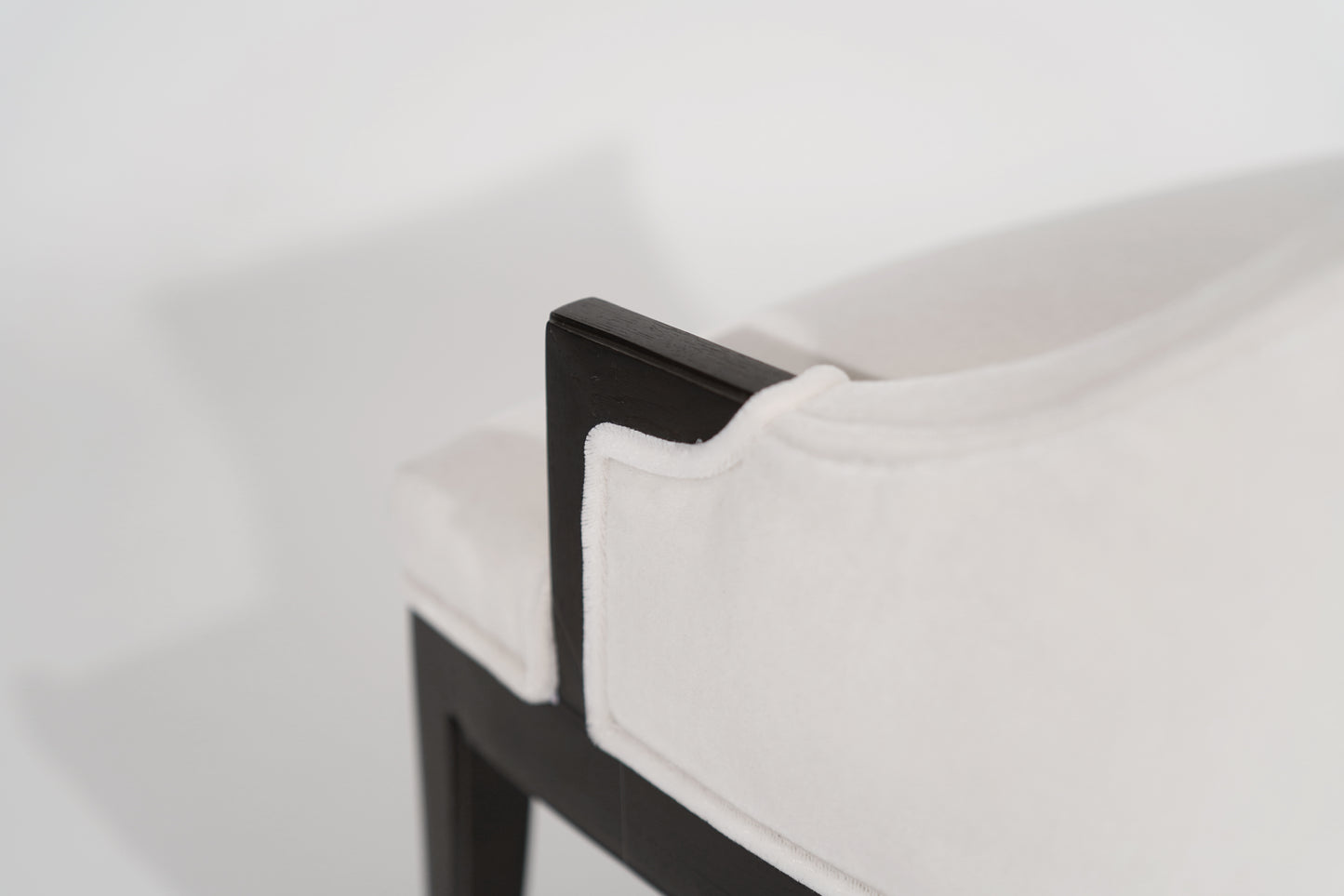 Highback Accent Chair in Ivory Mohair, C. 1950s