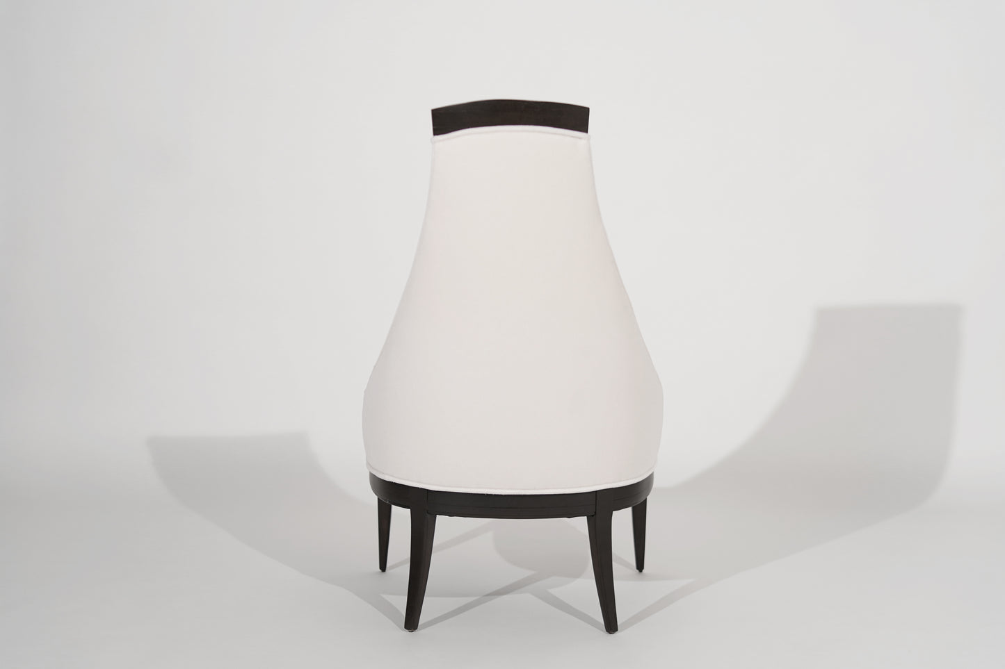 Highback Accent Chair in Ivory Mohair, C. 1950s