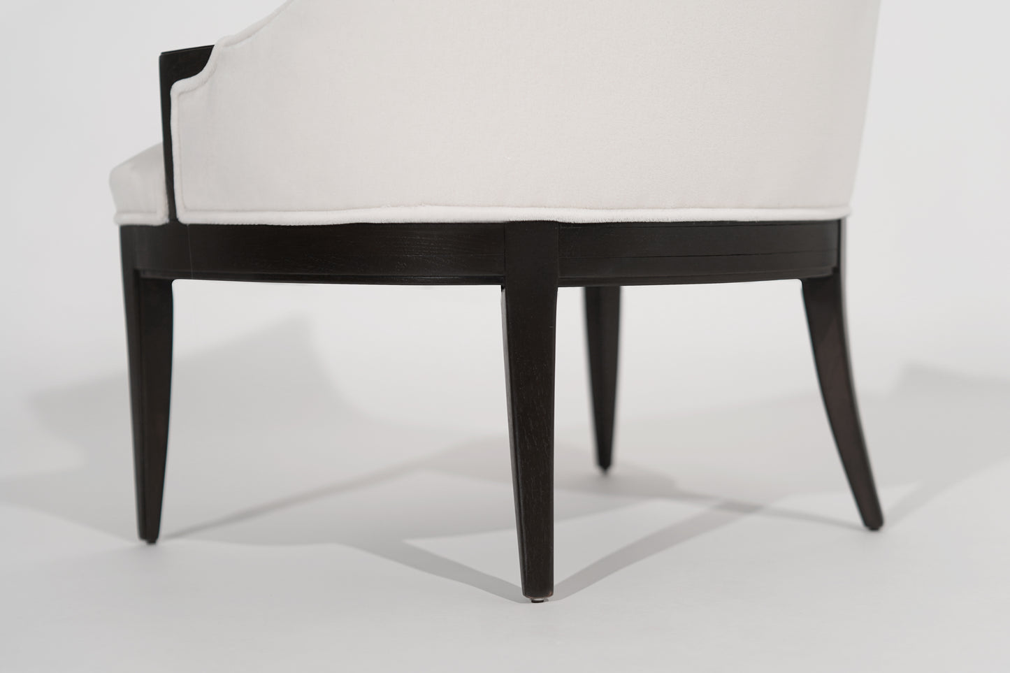 Highback Accent Chair in Ivory Mohair, C. 1950s