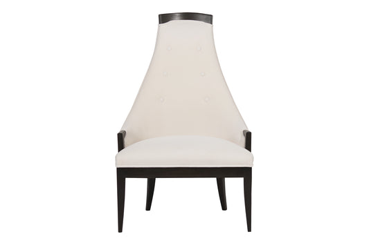 Highback Accent Chair in Ivory Mohair, C. 1950s