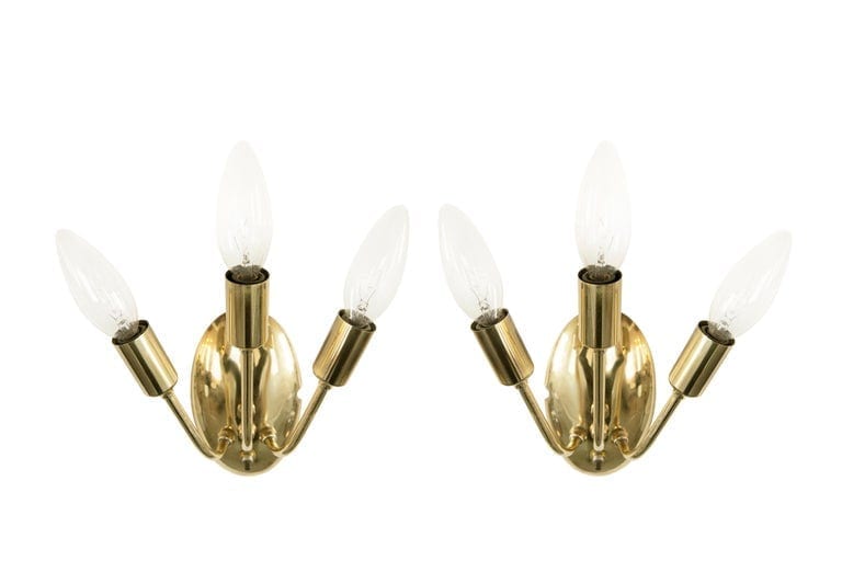 Italian Brass Sconces, 1950s