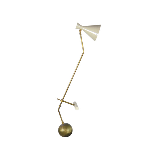Italian Counter Weight Brass Table Lamp Attributed to Roberto Menghi
