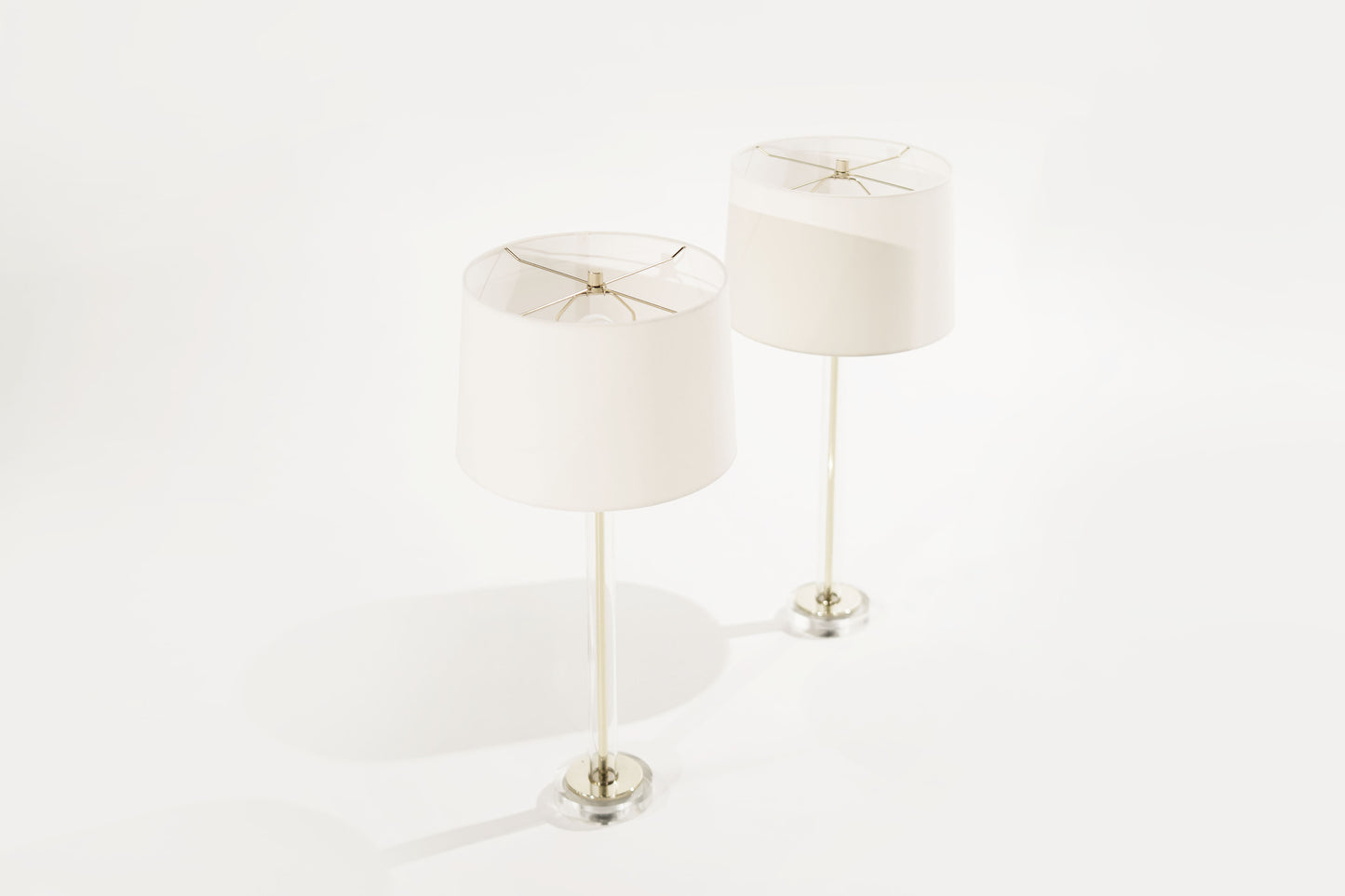 Glass and Brass Table Lamps, C. 1960s