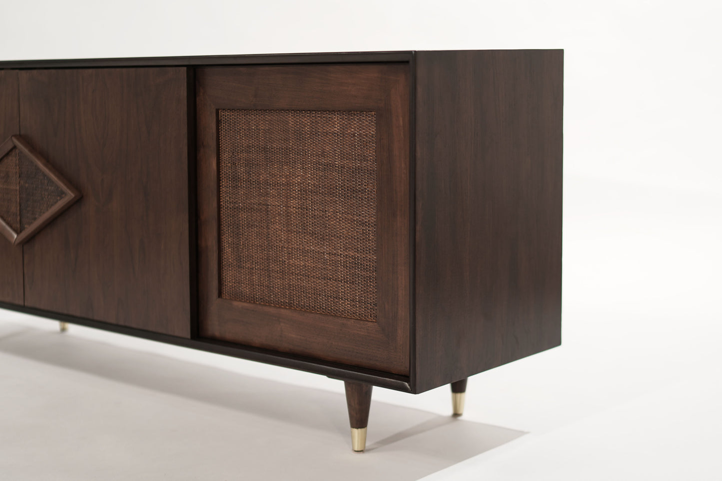 Mid-Century Modern Dark Walnut Credenza, C. 1950s