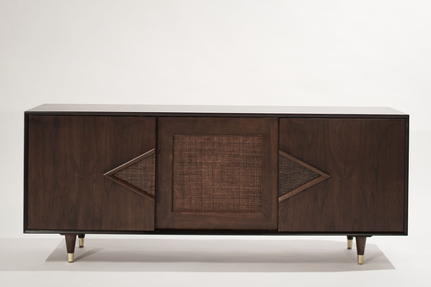 Mid-Century Modern Dark Walnut Credenza, C. 1950s