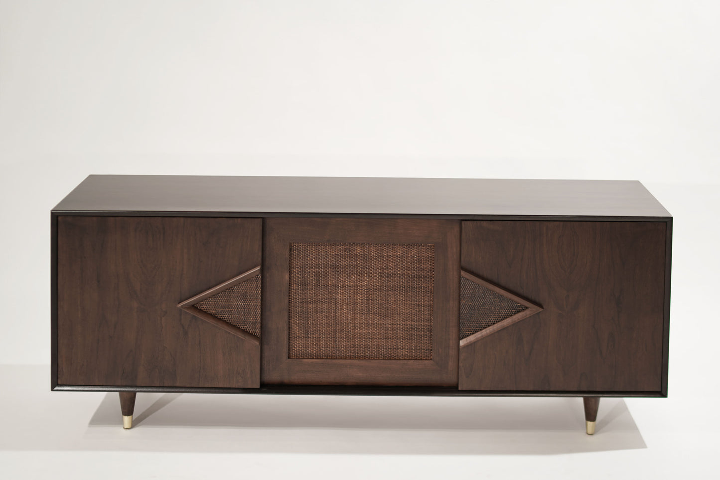 Mid-Century Modern Dark Walnut Credenza, C. 1950s