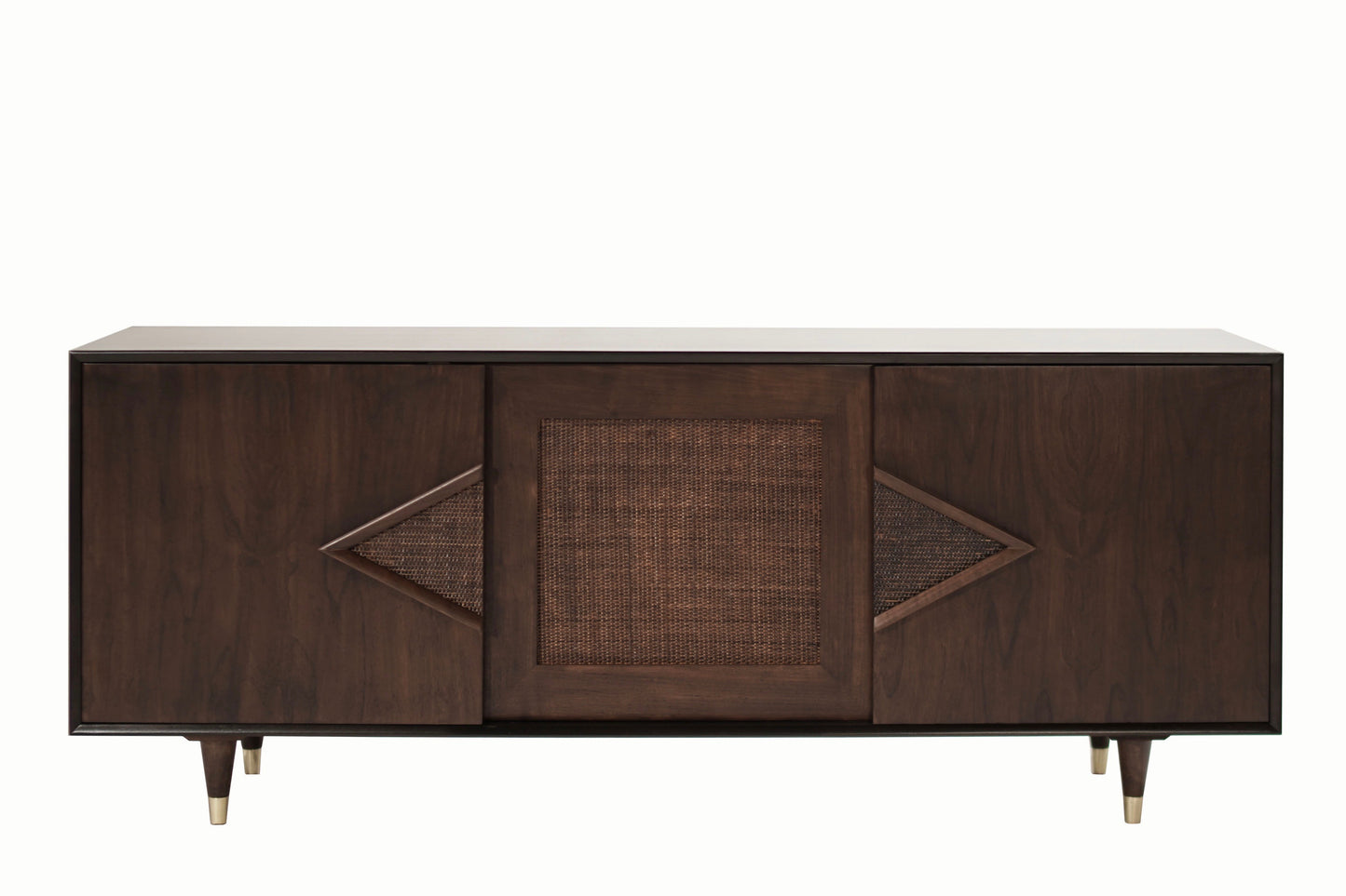 Mid-Century Modern Dark Walnut Credenza, C. 1950s