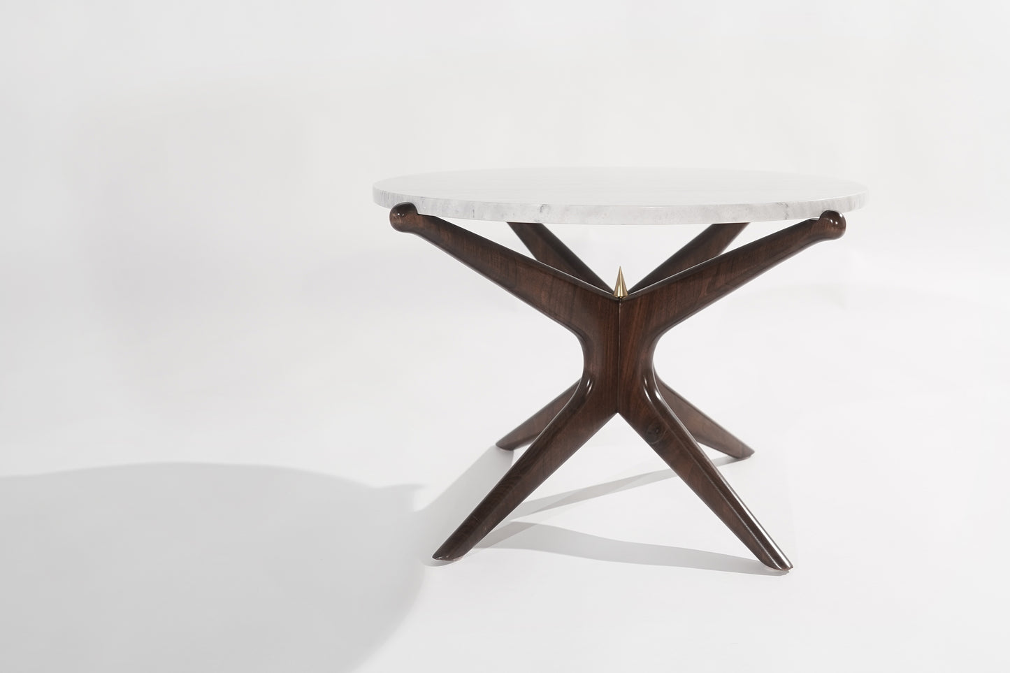 Modernist Gazelle End Table in Walnut and Marble